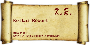Koltai Róbert névjegykártya